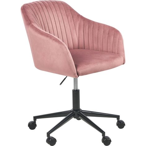 Schreibtischstuhl VENICE Samtstoff Rosa