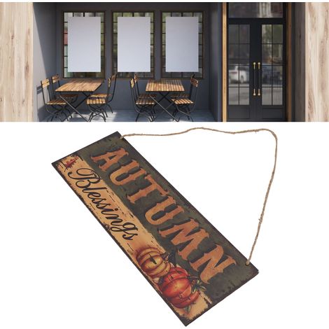 Letrero decorativo de madera para puerta JM00936 [Tipo: Letrero de bienvenida de madera] con motivo de calabaza y girasol para uso interior y exterior – Dimensiones: 38 x 13,2 cm, Material: Contrachap (1/5)