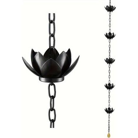 Lotus Chaîne attrape pluie pour gouttière, remplace gouttière, coupelles de dérivation d', décoration extérieure (1/5)