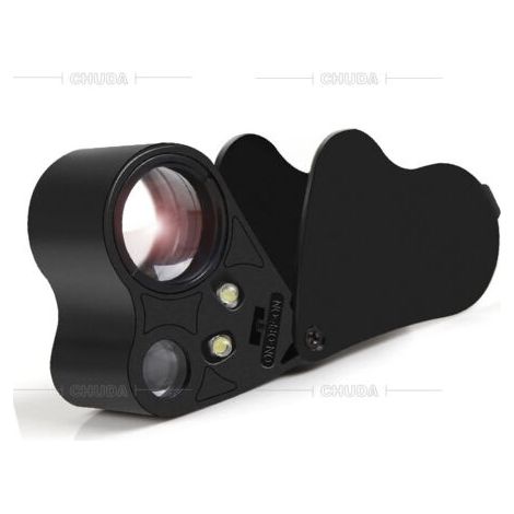 Loupe de bijoutier illuminée 30X 60X, loupe de bijoux pliable pour pierres précieuses, bijoux, pièces de monnaie, timbres, etc.