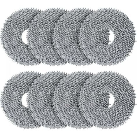 Pack de 8 paños de limpieza de recambio para robot aspirador y mopa giratoria XU, producto de primera calidad, duradero y fiable, materiales seleccionados, conforme a las normas - KZQ (1/4)