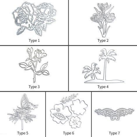Weihnachtliche Stanzformen aus Metall für Bäume, Blumen und Schmetterlinge, perfekt für Kinderbastelarbeiten, Scrapbooking, Kartenherstellung, Prägen, Papierbasteln, Partydekorationen und Geschenke. (1/5)