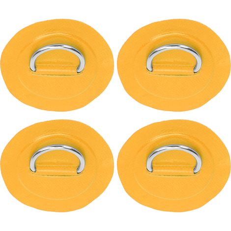 Lot de 4 sangles élastiques PVC avec mousquetons inox, fixation solide pour bagages et matériel, couleur jaune fluo.