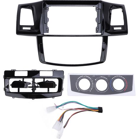 Cadre de panneau de Navigation élégant noir 9 pouces, Kit de garniture de tableau de bord pour Radio stéréo de voiture pour Hilux 2011 à 2016 avec cordon d'alimentation (1/5)