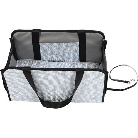 Siège auto, sac de voyage pour chiens et chats, console centrale amovible pour chiens, ceinture de sécurité pliable pour animaux avec coussin (1/5)