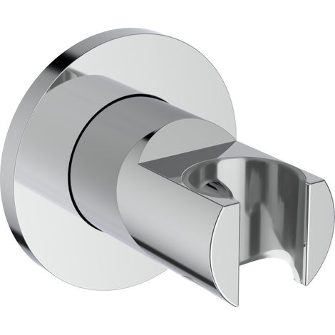 Ideal Standard Alero supporto a parete per doccetta, supporto cilindrico a parete per soffione doccia, facile da pulire, lavorazione di alta qualità – Cromo (1/4)