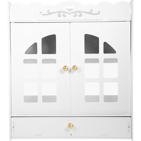 Organisateur de salle bain et toilettes, armoire rangement murale mince anti-poussière à double (1/5)