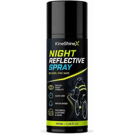 Spray de sécurité phosphorescent pour le cyclisme nocturne, revêtement réfléchissant pour équipement de course à pied, peinture réfléchissante lavable temporaire, spray haute visibilité à séchage rapi (1/5)