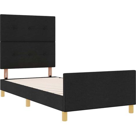 vidaXL Estructura de cama con cabecera Negro 90 x 190 cm tela (1/5)