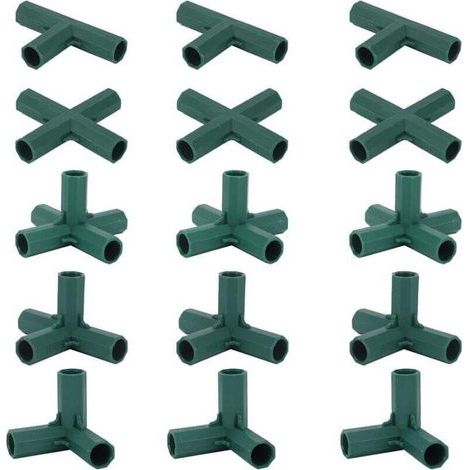 pair 15 connecteurs pour structure de serre, connecteurs d'angle pour structure de jardin, tige à hélice de 16 mm, 4 types de supports robustes et stables pour serre (1/4)