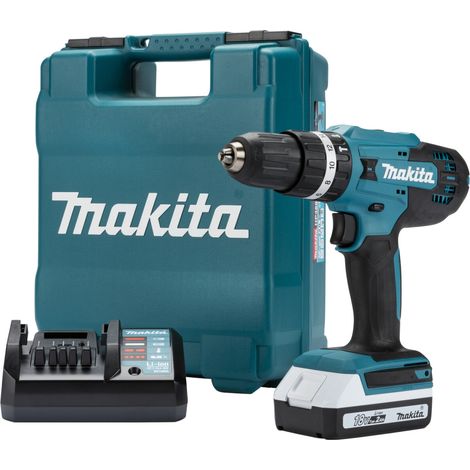 Makita HP457DW 18v Lithium ion Cordless Combi Hammer Drill + 1 Battery + Charger (1/5)