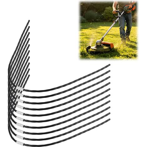 Fil de Coupe Extra Résistant pour Débroussailleuse, Compatible avec Bosch AFS 23-37 F016800431, Fil de Rechange 37 cm x 3,5 mm, Accessoires pour Coupe-Bordures (10 Pièces) (1/5)