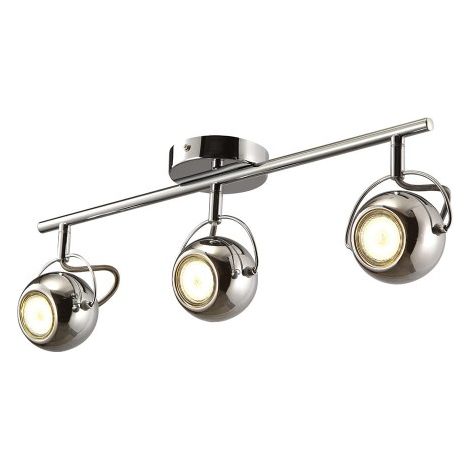 Plafonnier spots barre SALVA chrome métal 3xGU10 Kaja