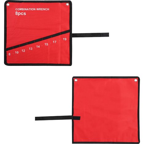 Sac de rangement à outils enroulable multipoches, porte-clés, pinces, organiseur en toile (8 poches) (1/5)