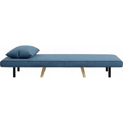 1-Sitzer Klapp-Schlafsofa mit verstellbarer Rückenlehne, blau, Polyester und Metall, MODENUIT (1/5)