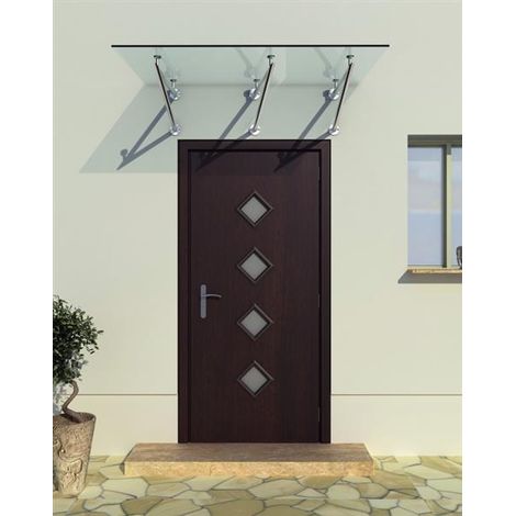 Glaswerk Westfalen- (3V)200x90cm klar Glasvordach+Halter (1/5)
