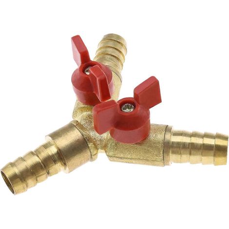 Raccord en T en laiton de type Y de 10 mm, compatible avec l'air, l'eau et le gaz. (1/5)