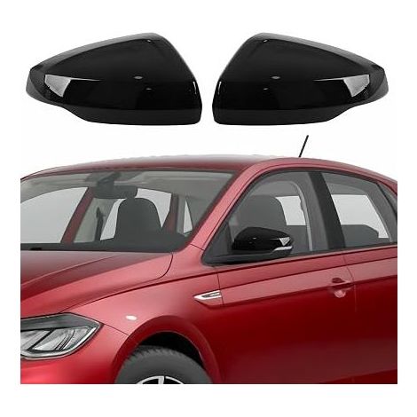 Replacement Mirror Cap for POLO MK6 2017-2024, Car Exterior Mirror Cover, Mirror Cap (Black) Exterior Mirror Cover - Easy Installation (1/5)