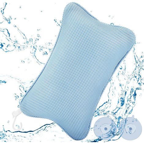 JSSEVN-Oreiller de Bain, pour Un Maintien Ferme, Oreiller de Bain Spa Ergonomique, Oreiller pour Une Relaxation optimale du Cou (Bleu) (1/5)