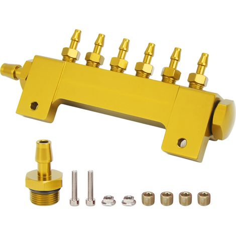 Unterdruckanschluss, Ansaugkrümmer, 1/8-Zoll-NPT-Anschluss, 1/2-Zoll-NPT-Ein-/Auslass, universell für Pkw und Lkw, Turbine, goldfarben (1/5)