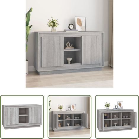 vidaXL Wohnzimmer - Sideboard Grau Sonoma 102x35x60 cm Holzwerkstoff (1/5)