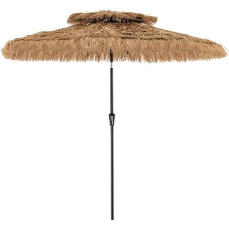 Tiki-Sonnenschirm im hawaiianischen Stil, 247 cm, PE-Stroh (1/5)