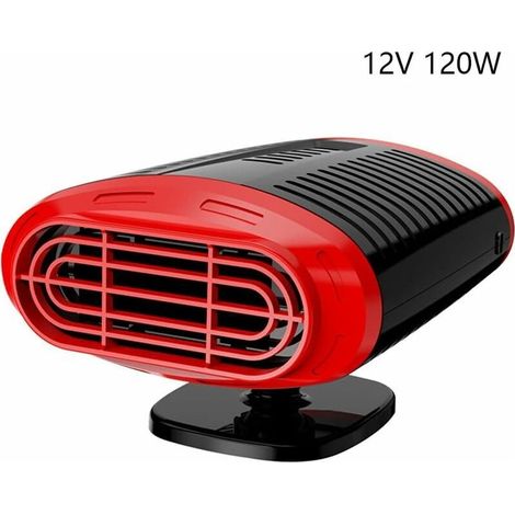 Mini chauffage de voiture, portable 12 V 120 W Prise allume-cigare dégivreur, désembueur avec vent chaud froid, Noir (1/5)