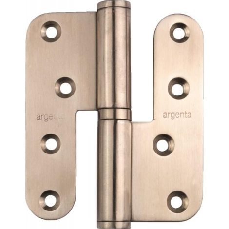 Paumelle menuiserie bois inox brossé à bouts plats, 100x86x3 mm, droite - ARGENTA