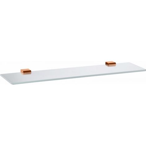 Tablette de douche NIL en verre et laiton rose gold brossé 60 cm (1/2)