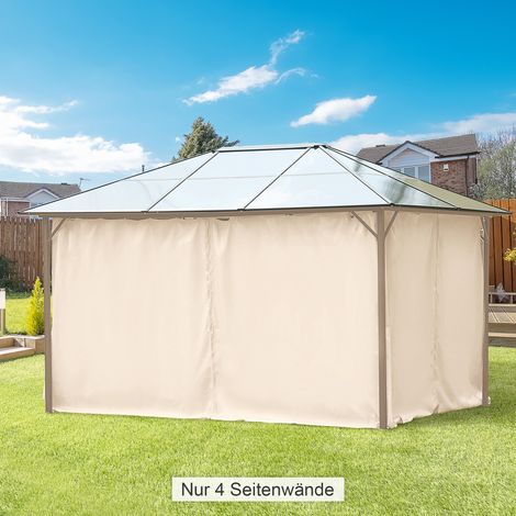 Set di 4 pannelli laterali Outsunny per gazebo 3x4 m, pannelli laterali con ganci, 352 x 205 cm, impermeabili, robusti, resistenti all'inverno, pannelli laterali per tenda da festa, gazebo da giardino