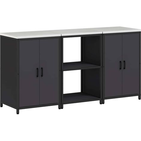 Maison Exclusive - Set di Stoccaggio per Cucina HATTEM 3 pcs Nero