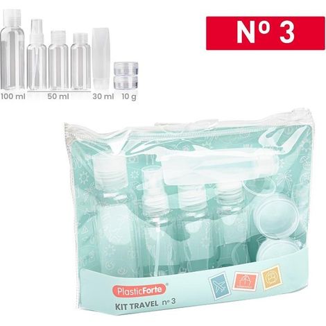 Set Travel Bottiglie da Viaggio in Pet Varie Misure (1/2)