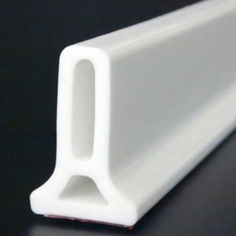 Bande étanche de salle de bain, bande étanche pliable en silicone, bouchon de barrage de seuil de douche, séparation sèche et humide bande de silicone pliable d'étanchéité bouchon de débit d'eau (blan (1/5)