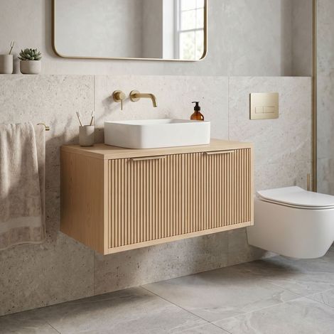 Badezimmerschrank Unter Dem Waschbecken Rea Core 80Cm Beige