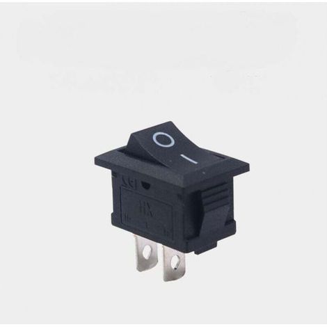 SHINING HOUSE Interrupteur à bascule rectangulaire noir ON-OFF 2 positions 2 bornes 6A 250VAC / 125VAC 5 Pack (1/3)