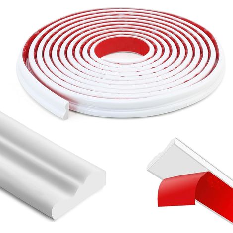 6,1 m x 40 mm - Strisce autoadesive - Decorazione murale - Stacca e attacca - Realizzate in TPE - Strisce decorative autoadesive bianche - Decorazione interna sulla cornice dello specchio dell'anta di (1/5)