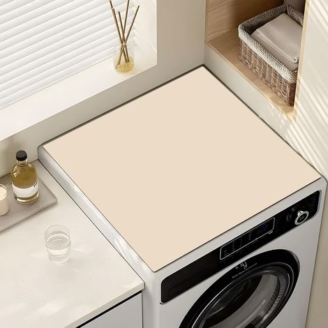 Waschmaschinenabdeckung 60 x 60 cm, rutschfest, universell einsetzbar, einfarbig, schnelltrocknend, für Waschmaschine oder Trockner, Waschküche, Kühlschrank (1/5)