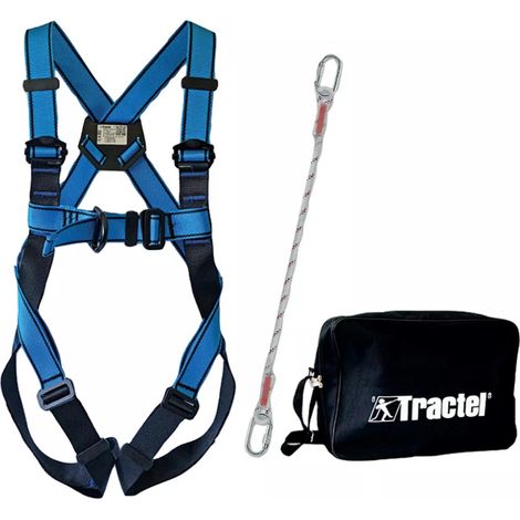 Kit di protezione anticaduta con imbracatura e cordini per cestello max 150kg Tractel Blu M (1/2)