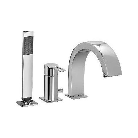 MISCELATORE BORDO VASCA CON DEVIATORE E BOCCA EROGAZIONE LINEA RINGO Misura: Cromo