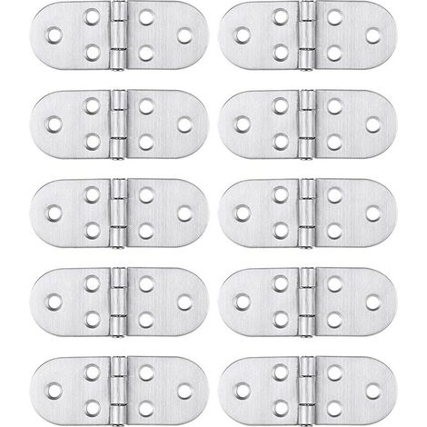 10 pièces charnières en acier inoxydable, simples et robustes à assembler, adaptées aux tables pliantes, aux portes d'armoires et aux fenêtres de maison