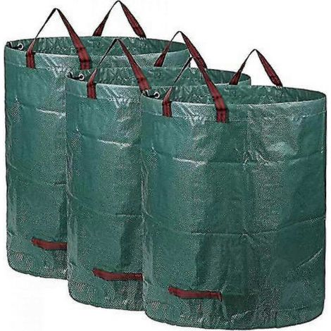 Filiyano – sac de jardin avec – 3 sacs à déchets verts de 300 l (h 84 cm, d 67 cm), grand sac de jardin avec poignée, sacs poubelles étanches et (1/5)