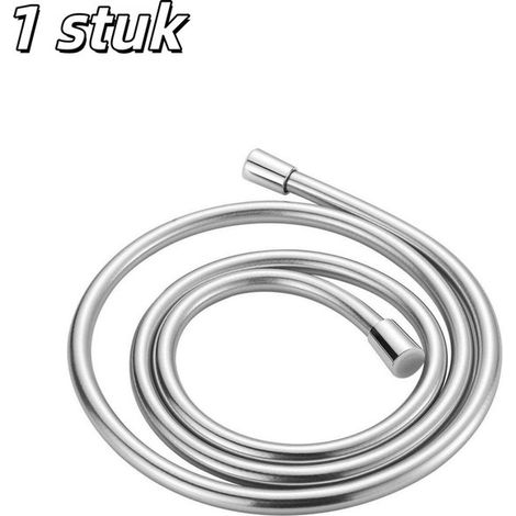 pièce - Flexible de douche - PVC - Flexible de douche - Flexible de salle de bain en bronze - Convient pour le remplacement du flexible de douche dans la salle de bain - 2 mètres de long - Argent (1/5)