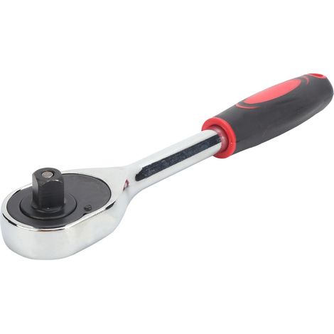 Clé à cliquet 1/2 pouce, 24 dents, outil de serrage rouge et noir pour électricien, réparation et bricolage, douille robuste. (1/5)