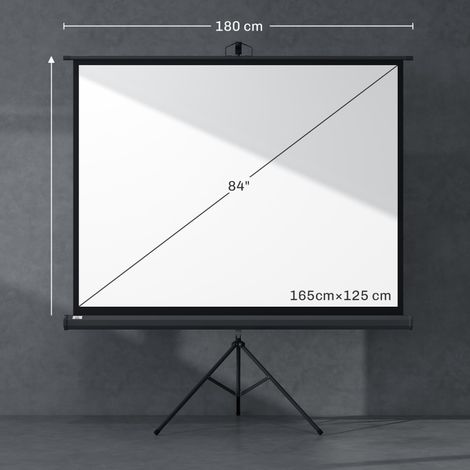 Écran de projection 4:3, toile de cinéma noir pour salle de réunion ou domicile, surface de présentation polyvalente (1/5)
