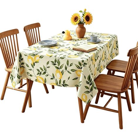 Nappe en toile cirée rectangulaire de 100 x 140 cm, adaptée pour la cuisine et les fêtes (1/5)