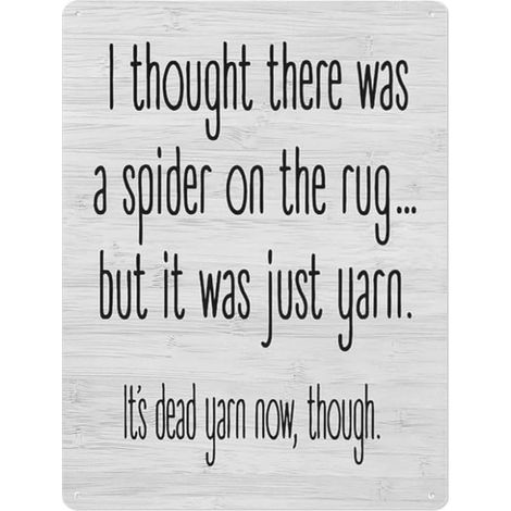 Comical Metal Sign Funny Quote About Spider on Rug Vintage Tin Plaque Humor Wall-Art for Living Room Bedroom Man Cave Decor 8 X 12 inch (1/5)