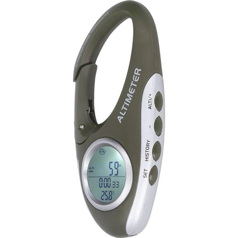 Barómetro, altímetro digital LCD con brújula y termómetro, ABS, para escalada, acampada y deportes al aire libre. (1/5)