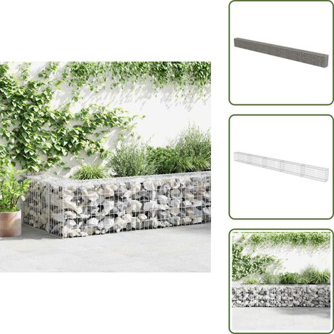 Abdeckung - vidaXL Gabionenwand mit Abdeckung Verzinkter Stahl 600×30×50 cm - Gartengestaltung