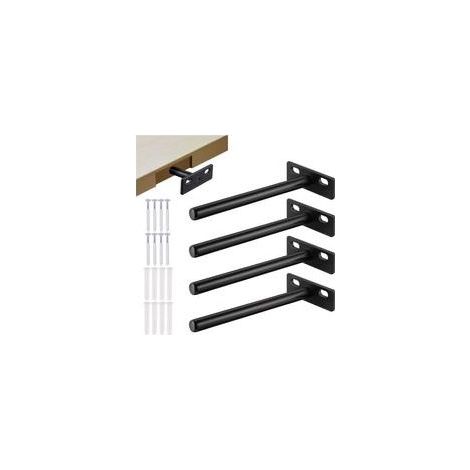 Pièces Fixation Étagères Murale Invisible, Supports Étagères Flottante en Forme de T, Equerre Etagere Murale Fer Solide pour étagères Charge Lourds (1/5)