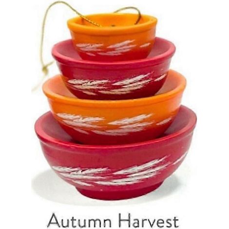 Vintage Pyrex-Schüsseln als Weihnachtsbaumschmuck – Harzdekoration für Weihnachtsfeiern, einzigartige Sammlerstücke-Autumn Harveest